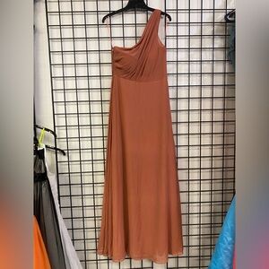 Birdy Grey Brown One-Shoulder Dress Medium